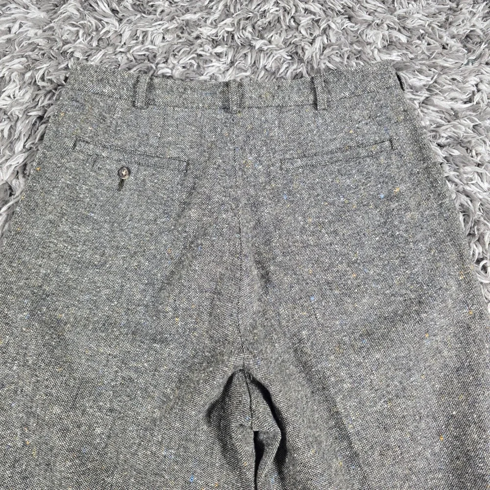 J.Crew Mens 33R Gray Donegal Tweed Wool Cashmere Blend Straight Leg Dress Pants